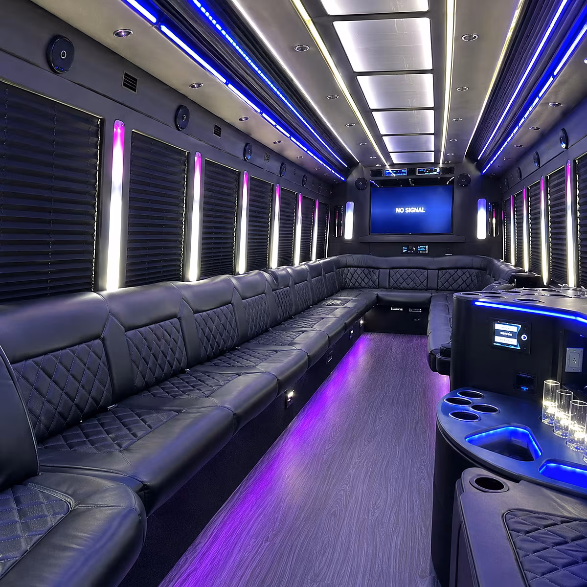 maple grove 30 passenger party bus inside