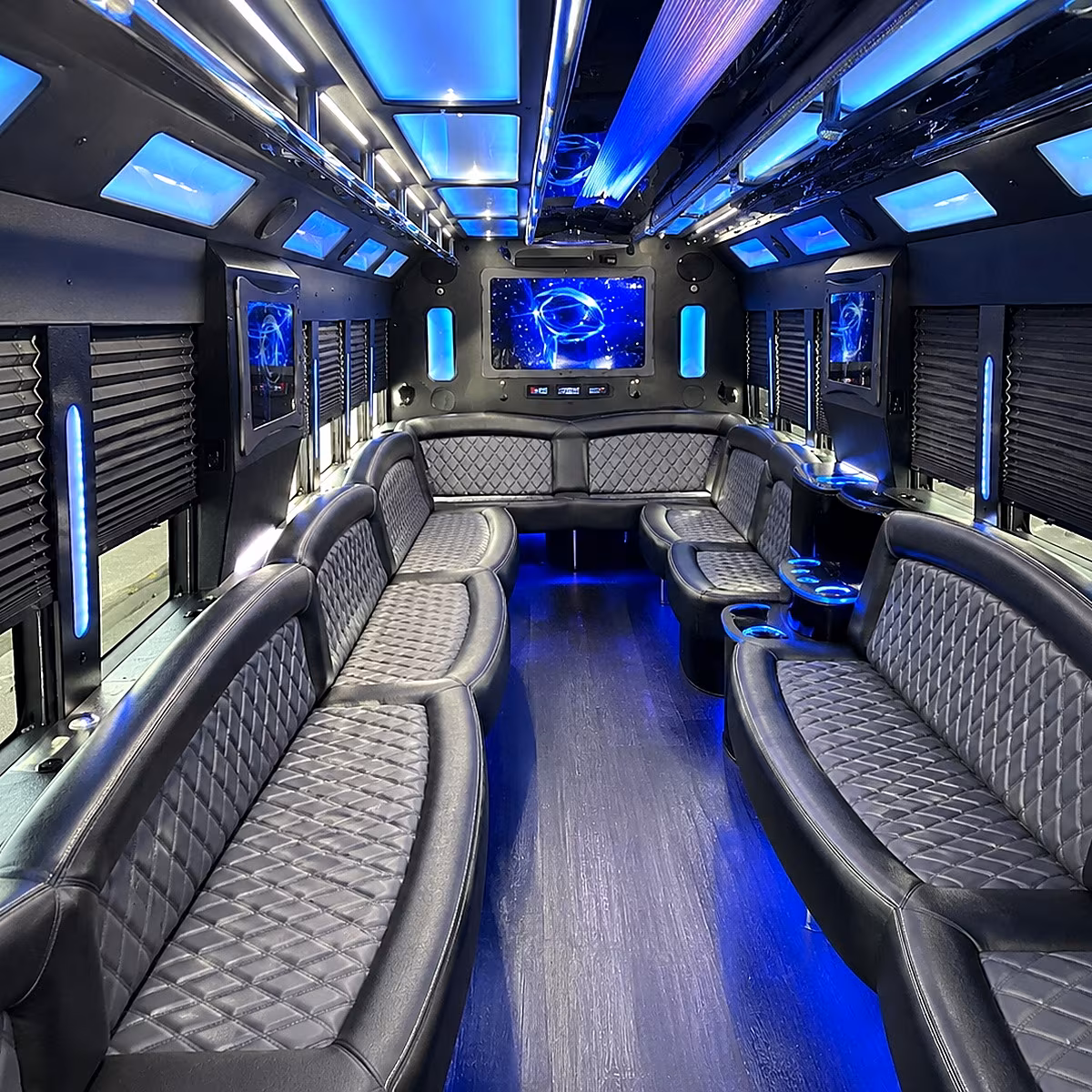 maple grove 50 passenger party bus interior
