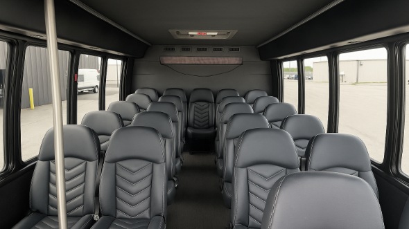 Interior of Charter Bus Company Maple Grove's 15 Passenger Minibus in Maple Grove