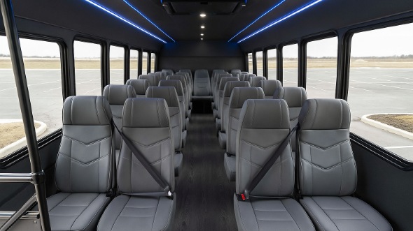 Interior of Charter Bus Company Maple Grove's 18 Passenger Minibus in Maple Grove