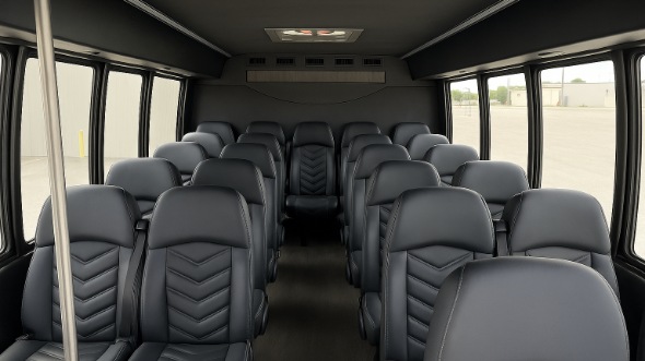 Interior of Charter Bus Company Maple Grove's 20 Passenger Mini bus in Maple Grove