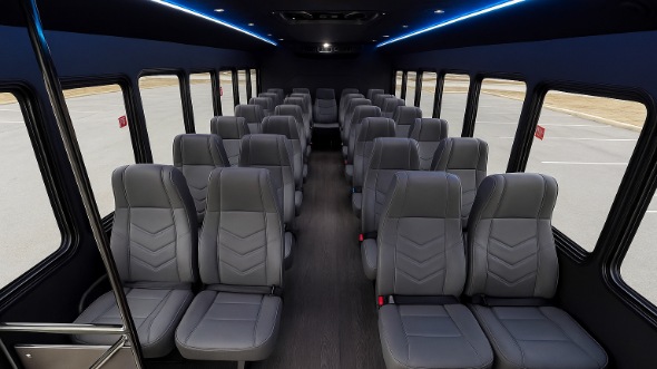 Interior of Charter Bus Company Maple Grove's 30 Passenger Minibus in Maple Grove
