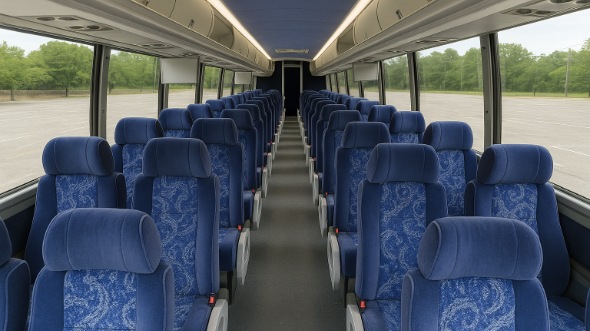 Interior of Charter Bus Company Maple Grove's 54 Passenger Charter Bus in Maple Grove