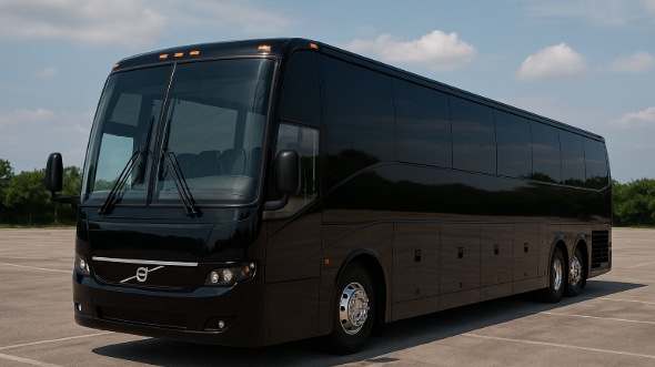 Exterior of Charter Bus Company Maple Grove's 54 Passenger Charter Bus in Maple Grove