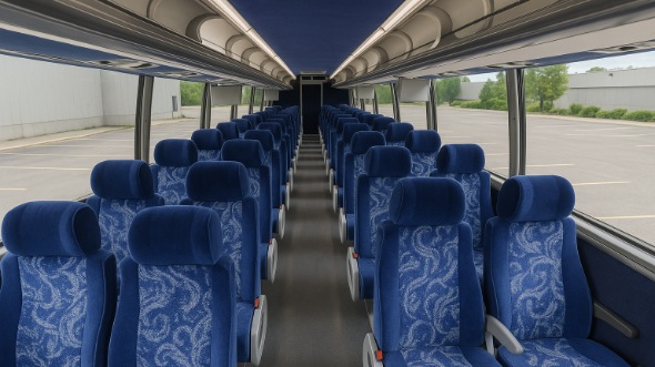 Interior of Charter Bus Company Maple Grove's 55 Passenger Charter Bus in Maple Grove
