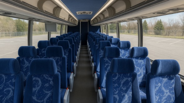 Interior of Charter Bus Company Maple Grove's 56 Passenger Charter Bus in Maple Grove