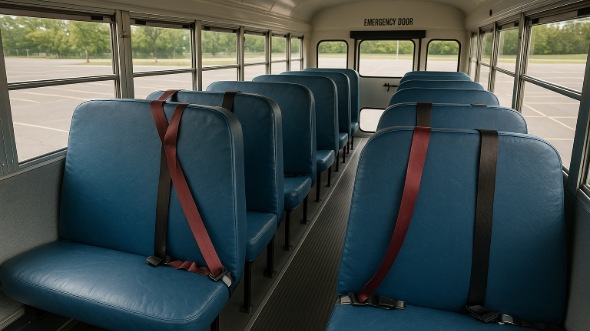 Interior of Charter Bus Company Maple Grove's School Bus in Maple Grove