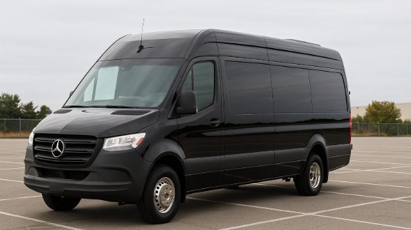Exterior of Charter Bus Company Cedar Rapids's Sprinter Limo in Cedar Rapids